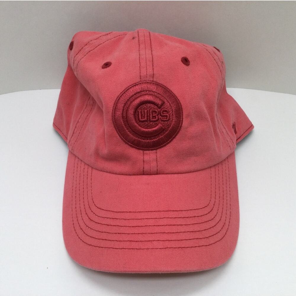 MLB Cubs Womens Pink Embroidered Logo Baseball Cap